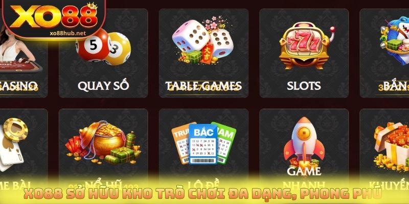 Xo88 sở hữu kho trò chơi đa dạng phong phú